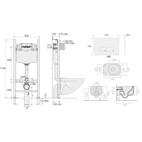 Комплект инсталляции с клавишей VALSIR KIT VSCR 7813 Slim P3 фото 2